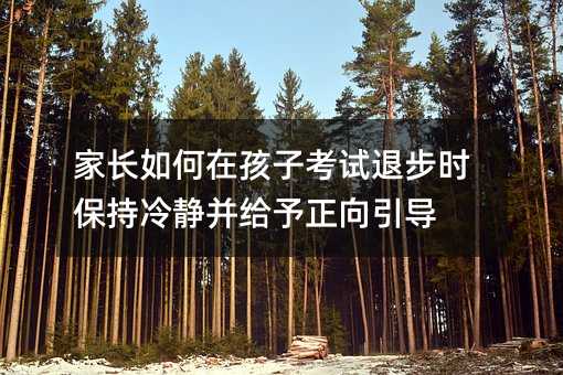 家长如何在孩子考试退步时保持冷静并给予正向引导